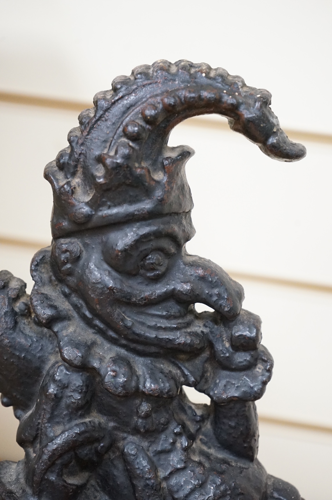 A cast iron Mr Punch door stop, 31cm